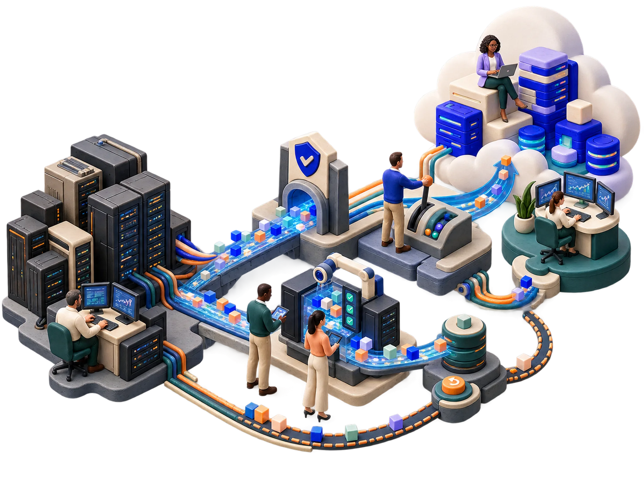 Clay illustration for Cloud Migration Checklist: How to Move Your Business to the Cloud Without Downtime