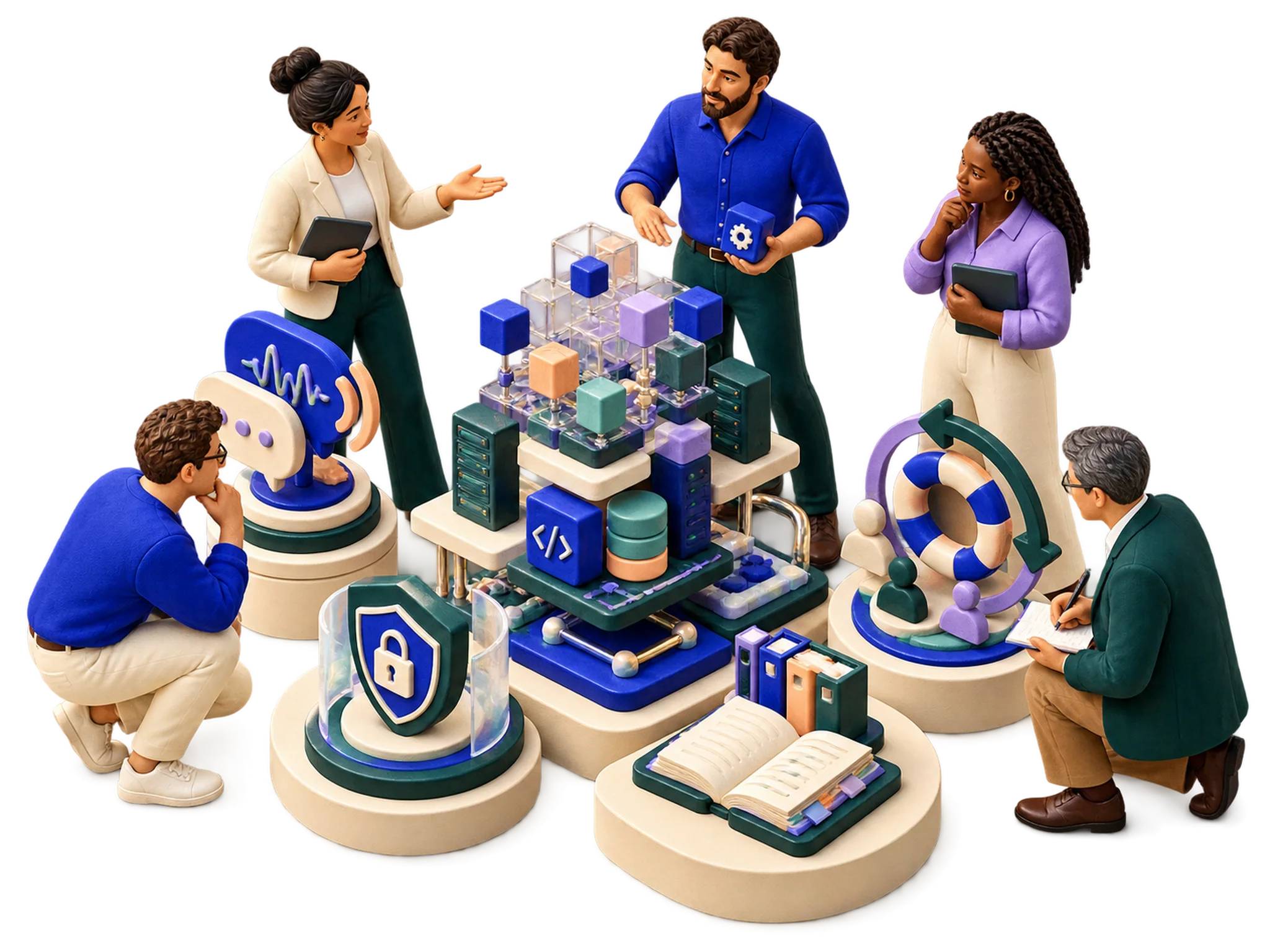 Clay illustration for How to Choose a Software Development Partner: Questions to Ask Before You Sign