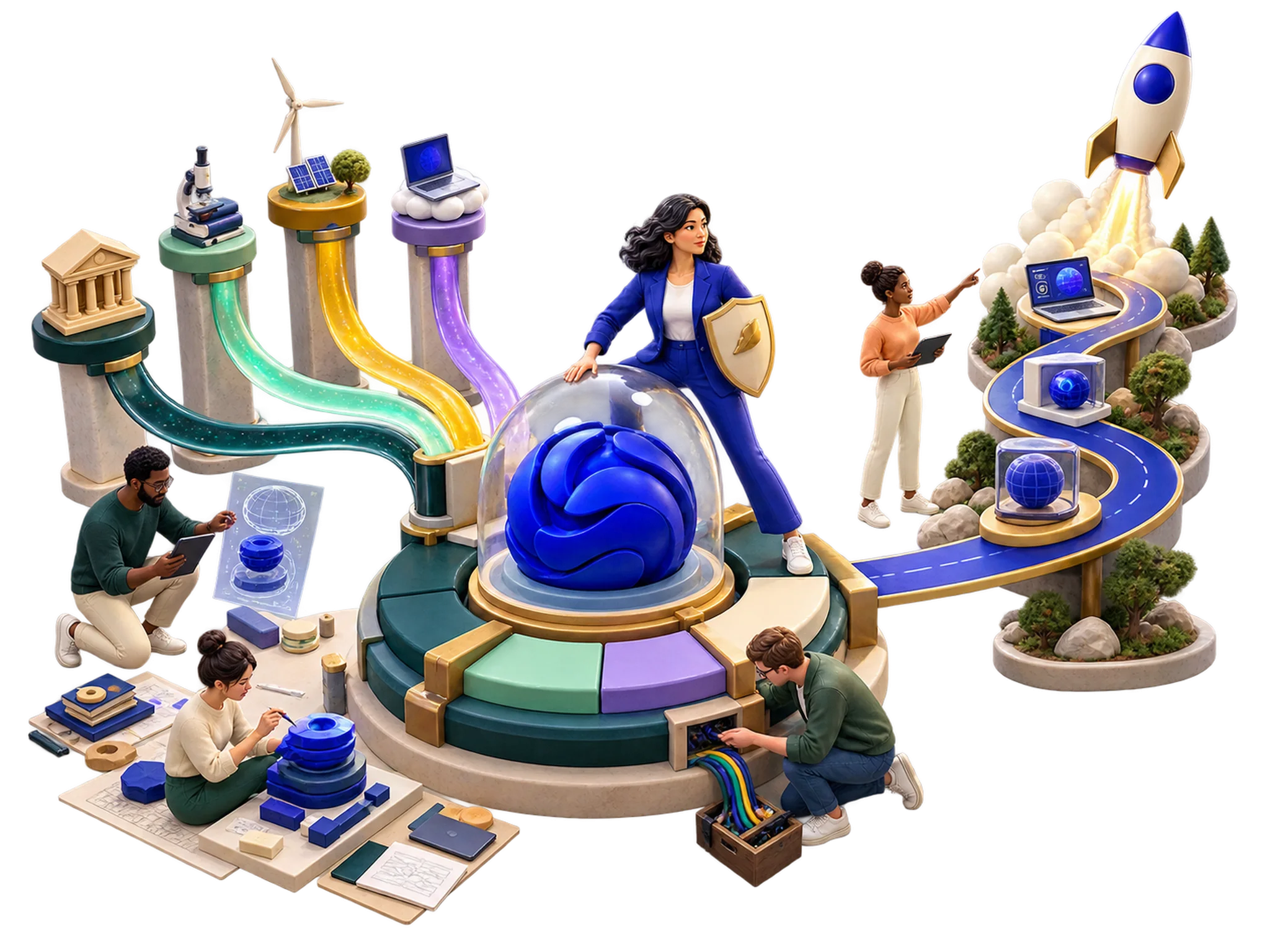 Clay illustration for Non-Dilutive Funding for Startups: A Founder's Guide