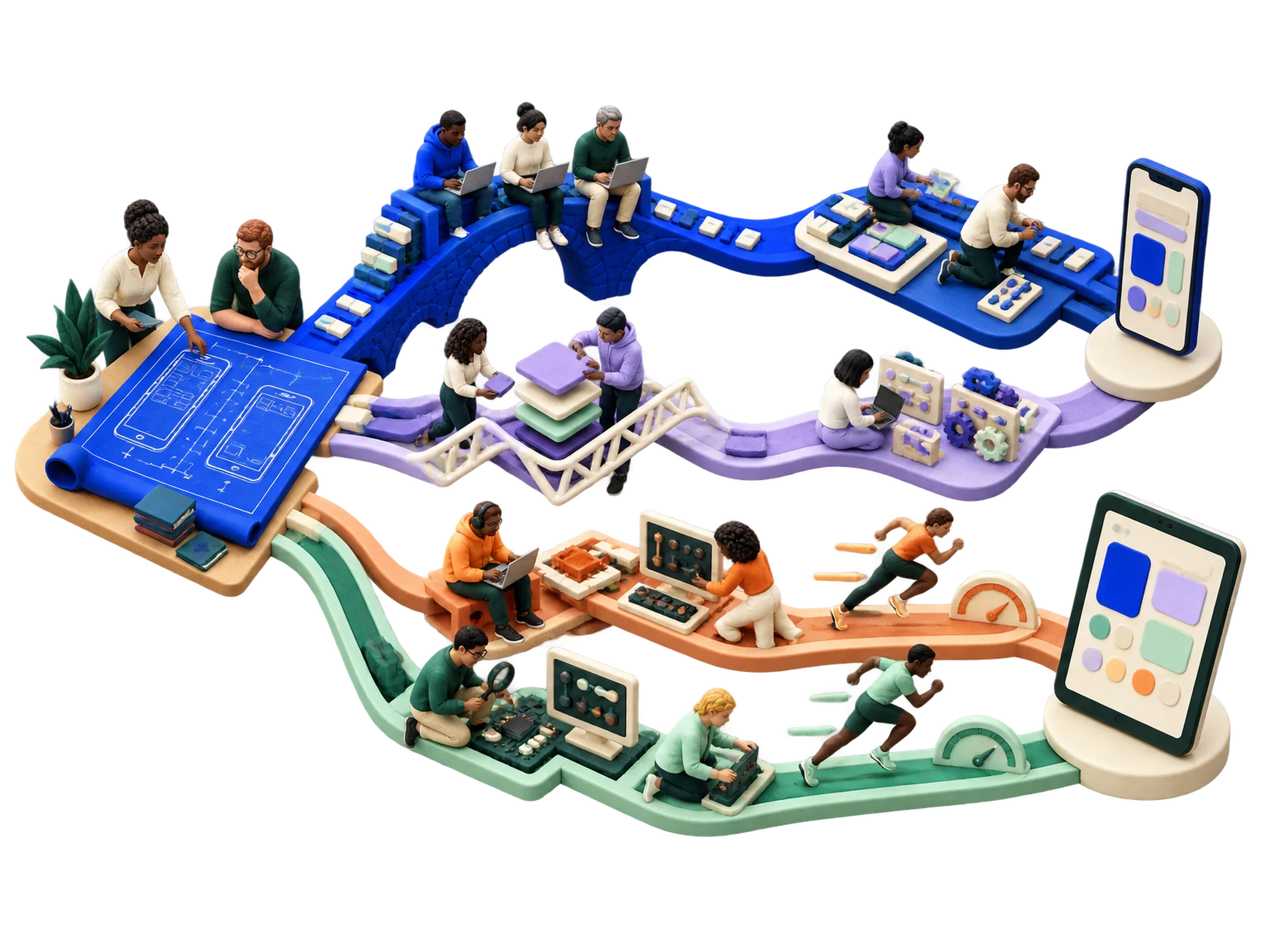 Clay illustration for React Native vs Flutter vs Native: Which Should You Choose in 2026?
