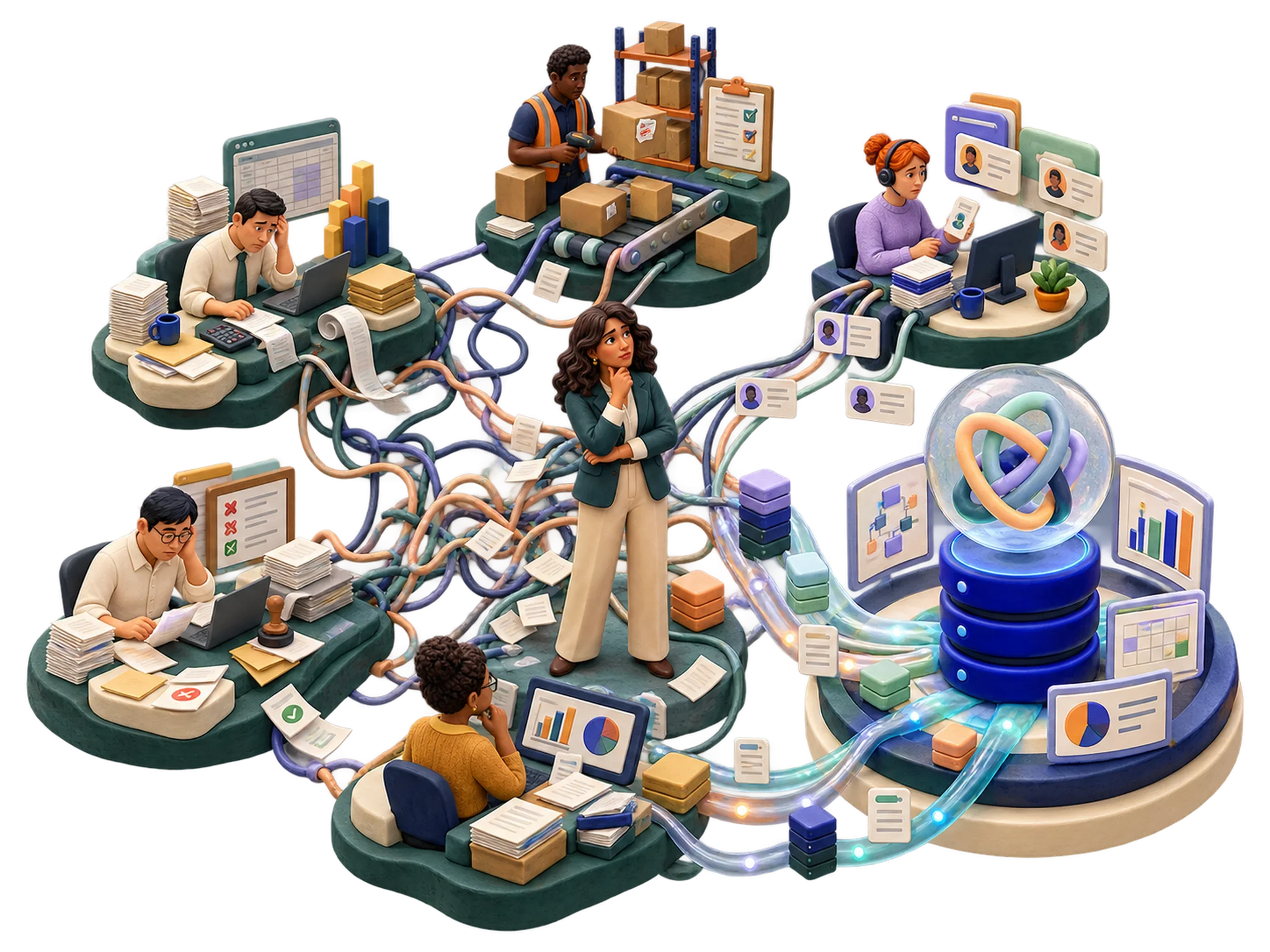 Clay illustration for 10 Signs Your Business Needs an ERP System