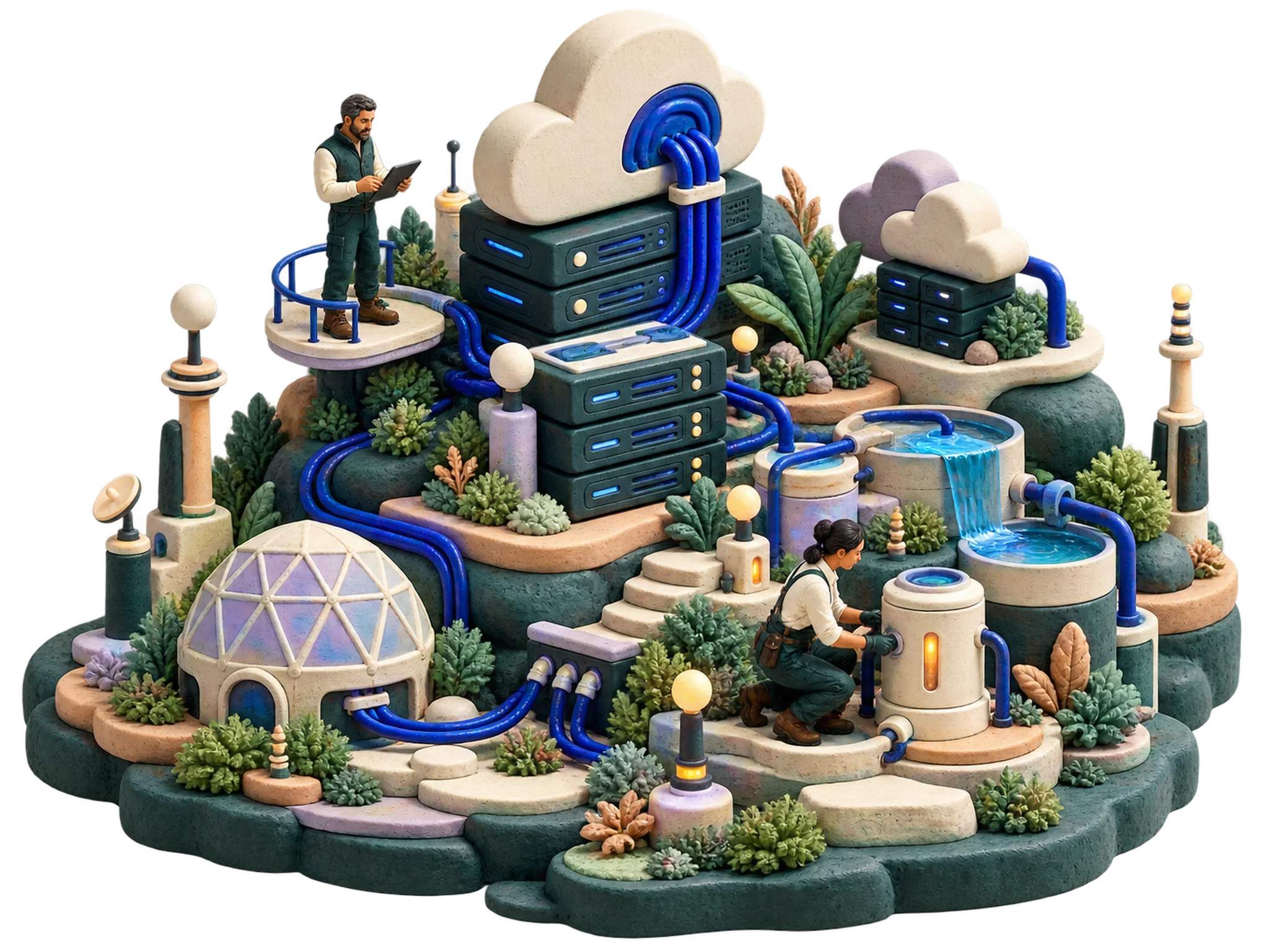 A resilient managed cloud infrastructure with monitoring, backups, and failover